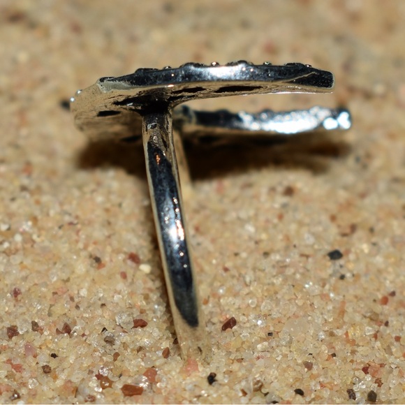 Engraved Half Moon Ring - Picture 2 of 3